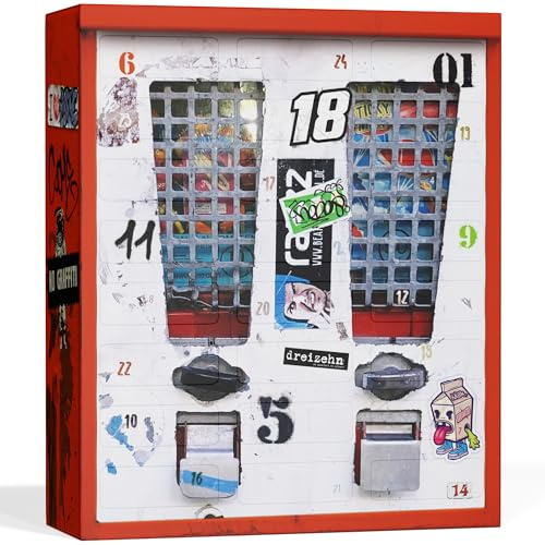 UMBRELLA® Calendario dell’Avvento Nostalgia Dolciumi 2025 [RETRO VINTAGE] – 24 dolcetti dagli anni ’80, ’90 e 2000 – Calendario dell’Avvento per gustare e ricordare – Confezionato a mano in Germania