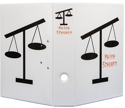Motiv Ordner A4- Meine Steuer – Stabiler PVC-Ordner mit 2-Ring-Mechanik, Made in Germany, langlebiger Sammelordner für Dokumente und Unterlagen, kein Import