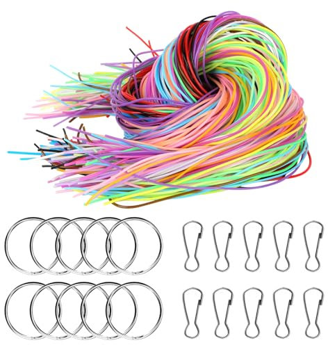 Zanfqvo 200 Pezzi Fili per Scooby Doo 20 Colori - Fili per Braccialetti con Portachiavi e Gancio - Scubidu Fili per Fai da Te Braccialetti, Collane e Portachiavi