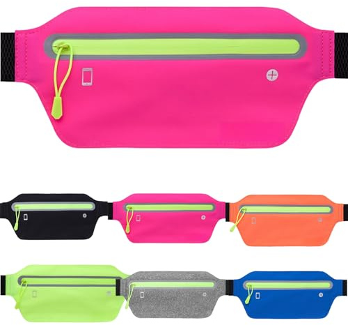 HSTWODE Laufgürtel für Handy - Lauftasche Jogging, Sportgürtel, Hüfttasche, Running Belt zum Joggen, Sport, Fitness, Laufen - passend für alle Smartphones (rosa)