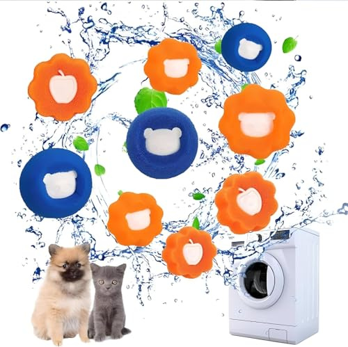 Pet hair remover washing machine, Reusable Washing Machine Lint Remover, Laundry Balls Shaped Pet Hair Remover, for Removing Wool Cotton Cat Dog pet hair remover,for washing machines (Pack of 4)