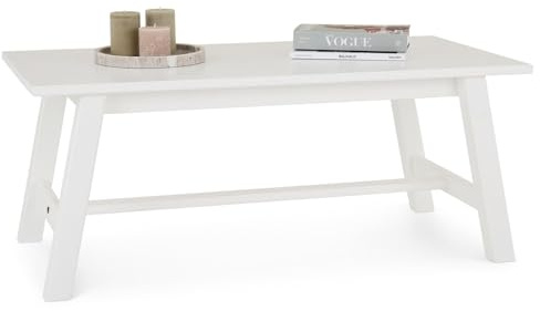IDIMEX Couchtisch LUZERNA 45 x 60cm aus Massivholz, weiß - Wohnzimmertisch rechteckig, ideal als Sofatisch und Beistelltisch für Wohnzimmer modern