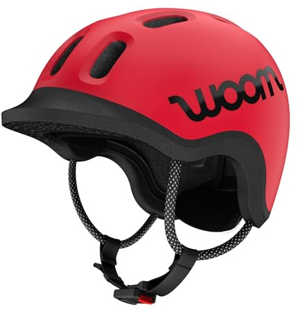 woom Ready Kids' Helmet, Adjustable Pinch-Free Children's Helmet with Reflective Details for Bicycle Riding, Roller Skating & Scooting, for Boys & Girls (Ages 1-14) - Red - X-Small