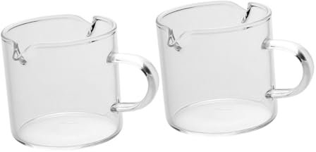 ULTECHNOVO 2pezzi Tazze Da Espresso in Vetro Borosilicato Con Beccuccio Tazze Da Con Trasparente Per Latte Bicchierini Per Dessert e Condimenti