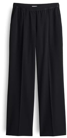 OPUS Damen Wide Leg Pants | MAROU City Wide Leg Bundfaltenhose mit Komfortbund Black, 44