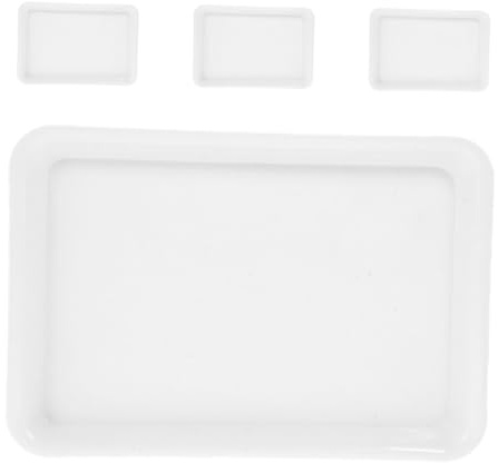 POPETPOP 4 pièces Lot de Plateaux Carrés pour Plantes Plastique Épais Soucoupes Étanches pour Pots Récupérateur Eau pour Intérieur et Extérieur Plusieurs Couleurs Disponibles