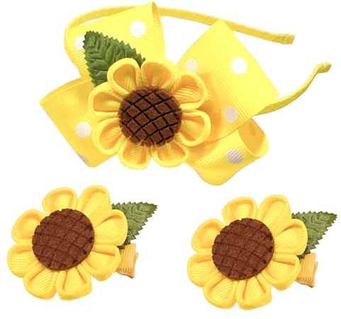ELAYARD Leichtes und Komfortables Sonnenblumen Haarband aus Metall und Gewebe Dekoratives Haarschmuck Satz für Mädchen bei Abschlussfeier und Maskerade