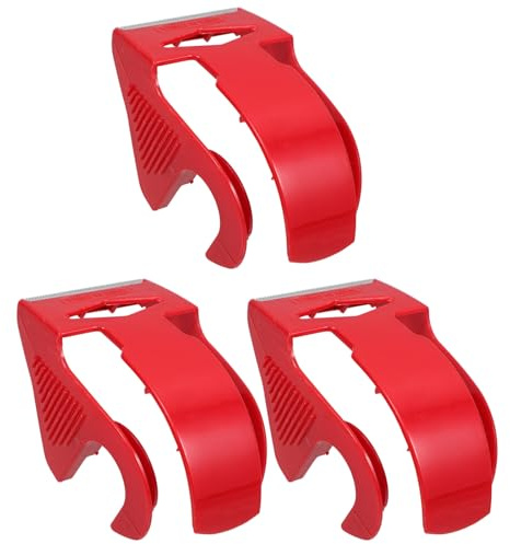 HOOWIFFY Dispenser per Nastro Adesivo da Imballaggio Resistente in Plastica Porta Nastro Compatto e Silenzioso Set da 3 Pezzi per Ufficio Casa e Spedizioni