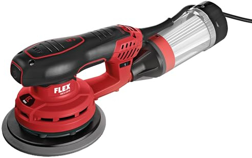 Flex Lijadora ore 5-150 EC (negro, rojo, potente lijadora orbital con regulación de velocidad, 150 mm, con disco de lijado de, llave hexagonal interior y cartucho de microfiltro PES) 532021