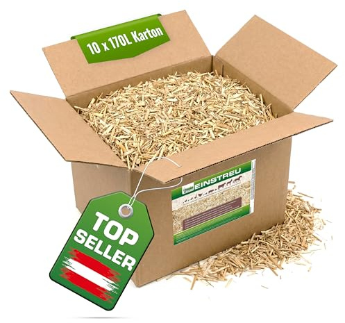 Jumbogras® Großtier- Pferdeeinstreu aus Miscanthus|Elefantengras|Chinagras-Häcksel, Streu statt Stroh, Holz, Sägespäne, Pellets in Box|Stall|Paddock Mist-frei (10 x 24 kg Vorratspack)