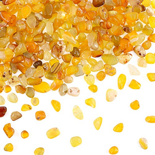'Swpeet 1Pound Marine Milky Agate Bulk Stone Large Gemstone Crushed Pieces 0.35-0.5'' inch Tumbled Stone Chips Crushed Natural Crystal Quartz Perfect for Jewelry Making Home Decoration'