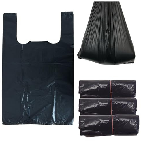 Greeney Sanitary Napkin Disposal Bags, 300 Pcs Small Black Plastic Trash Bags with Handles for Feminine Tampons Hygiene Products Disposal
