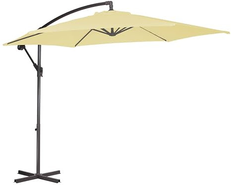 Totò Piccinni Ombrellone SALENTO Braccio in Metallo e in Poliestere con manovella Diametro 3 Metri (Beige)