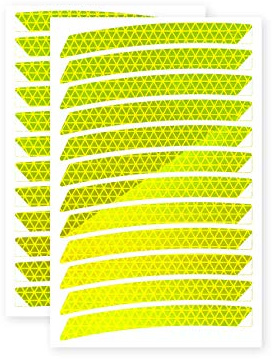 reflecto reflexsticker in Neon-Edition für Fahrradfelgen | gelb oder orange | 24 Streifen im Set | 26 bis 29 Zoll Felgen | Reflektoren-Aufkleber fürs Fahrrad, Mountainbike, Hollandrad