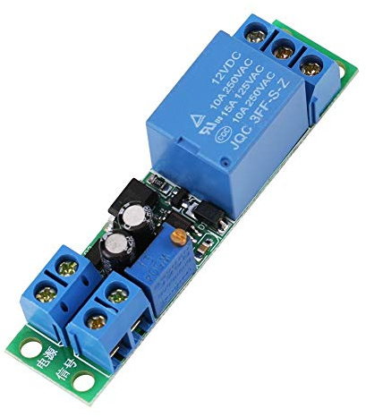 Dingln DC 12V Módulo de Relé de Temporizador de Retardo Ajustable, Módulo de Interruptor de Relé (DC 12V 0-25 Segundos)