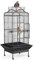Yaheetech Vogelvoliere Vogelkäfig groß, Papageienkäfig mit 2 Holzstangen und 3 Futternäpfe, Vogelhaus Voliere mit Rollen, 81 x 77x 160 cm