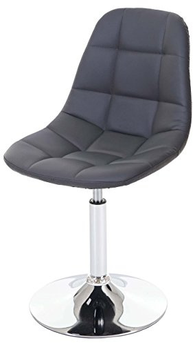 Mendler Esszimmerstuhl HWC-A60, Stuhl Drehstuhl, Retro 50er Jahre Design - Kunstleder grau, Chromfuß