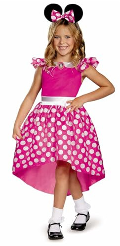 Disguise Disney Mickey, officiell Mimmi Mouse-dräkt, inklusive kostym och pannband med öron, storlek S (4–6 år)