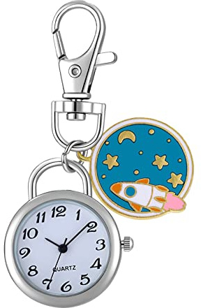 JewelryWe Vatertagsgeschenk Taschenuhr Herren Retro Flugzeug/Eule/Indianer Alter Mann/Kreuz Kettenuhr Analog Quarz Uhr Anhänger mit Halskette Kette Bronze Geschenk für Männer