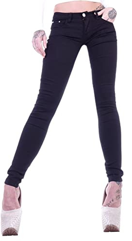 Hüftjeans Damen Hosen Treggings Jeans Grau Jeggings Damen-Hose-n Jeans-Hose-n Army Camouflage Hüft-Hose-n Niedrige-r Leib-Höhe Bund Stretchjeans Stretch-Hose-n Skinny Röhrenjeans Gr Sexy Schwarz L 40