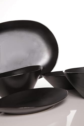 Cosy & Trendy Assiette Plate VONGOLA Noir-28 X 25,5 Cm- Lot de 4