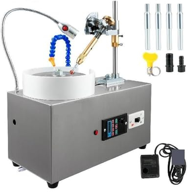 Lucidatrice per gioielli 180W Gem Sfaccettatrice con manipolatore sfaccettato Pompa acqua leggera a led 2800 giri/min. Detergente lucidante per superfici