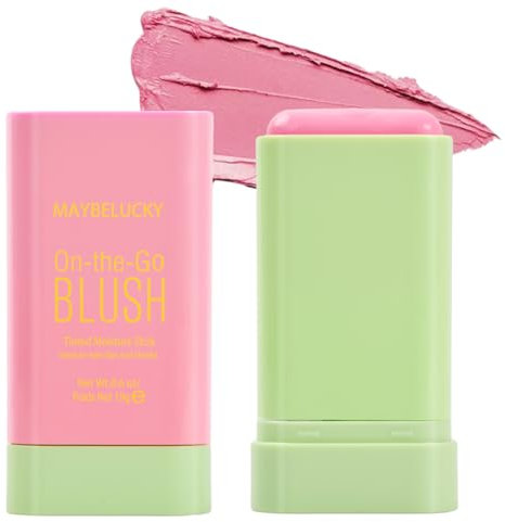 Bezavea Cosmetics Soft Glow Blushes, 3 in 1 Cream Blush for Lip, Cheek and Eye, Long-lasting, Matte, Waterproof Lightweight Blush Stick, Create a Natural and Vibrant Make Up (1#shy pink)