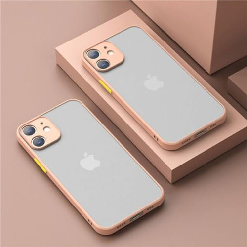 ADKOT Custodia per telefono quadrata in TPU trasparente opaca di lusso per iPhone 14 13 12 11 Pro Max Mini XS XR X 8 Plus SE 2020 Cover rigida per PC, rosa, per iPhone 14 Plus
