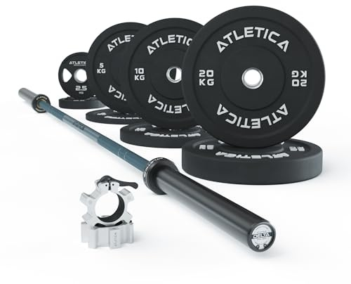 ATLETICA Delta HighRep Hantelstangen Set, Dark Blue, 75kg | Delta Hybrid Langhantel, Für Gewichtheben, Powerlifting, CrossFit