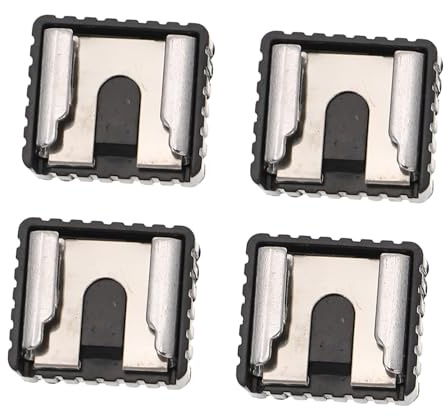 Supporto Flash Slitta 1/4 Pollice Nero in Abs Ferro, 4 Pezzi | Adattatore Sgancio Rapido, per Luci Fotocamera e Microfoni Esterni, Compatibile Slitta Standard