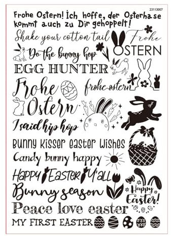 Woedpez 3 Blatt Frohe Ostern Aufkleber Dekoration Aufkleber Valentinstag Abziehbilder für Themenpartys, 3 Blatt Aufkleber Ostern Dekoration Aufkleber