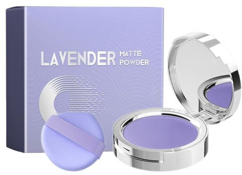 Lavendel Matte Puder | Oil Control Face Pressed Powder | Gesichts-Make-up-Fixierpuder | Candy Be-lla Puder | Puderfrei, Zart und Hautfreundlich | Minimiert Poren Und Feine Linien