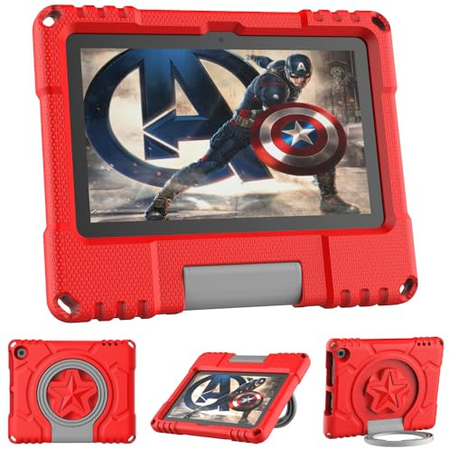 Kids Case for 7inch Tablets, Not Fits Samsung iPad 7inch Tablets(Only for 12th Generation, 2022 Released Models), Mansiruyi Lightweight EVA Kids-proof Case with Handle Stand for 7Tablets - Red