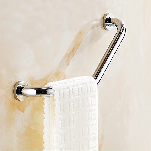 RongHuiDa Curved Bathroom Grab Bar for Toilet Tub,Brass Balance Hand Railing for Shower And Bathtubs,135°Handicap Safety Rail Accessories for Elderly,Wall Mounted Senior Handle(Color:silver)