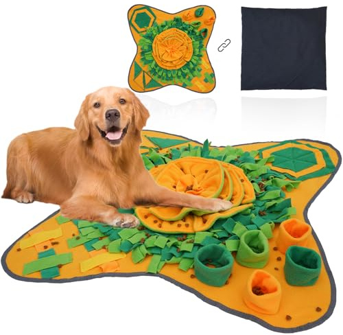 HDOELGP schnüffelteppich Hund Snuffle mat Interaktives Spielzeug Fördert die natürliche Futtersuche waschbar Für kleine & große Hunde Schnüffelspielzeug Indoor-Trainingsspielzeug für Hunde（70 * 70cm）