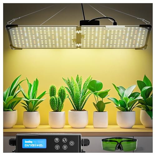 Grow Light, 1200W Full Spectrum Led Grow Light with Timer, 512 LEDs, Dimmable & Waterproof, Hydroponics Growing System for Indoor Plants, 60x120cm Grow Tent