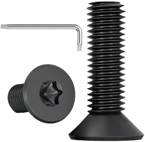 ORTAVA 20 Stück M6 x 20 Senkkopfschrauben Torx, Schrauben Schwarz Senkkopf, Edelstahl A2 V2A, Schwarzes Oxid, Maschinenschrauben mit Torx Schlüssel, für Maschinenausrüstung und Wohnmöbel