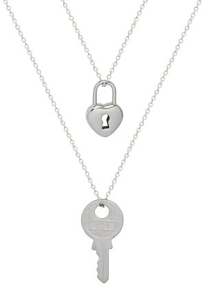 Girls Accessories Collana da Donna con Lucchetto Piccolo in Argento Sterling 925, Collana con Lucchetto Minimalista Giallo 18 carati - Collana Punk Chic con Lucchetto e Chiave per Coppie, collari per