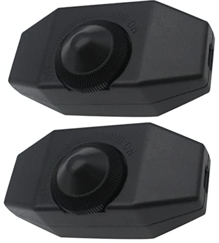 Artibetter Dimmer Per Luci Led Manopola Rotante, Regolatore Di Luminosità Led Per Lampade Da Tavolo e Luci a Stringa, Set Da 2 Pezzi Nero 220v Per Uso Domestico e Diy