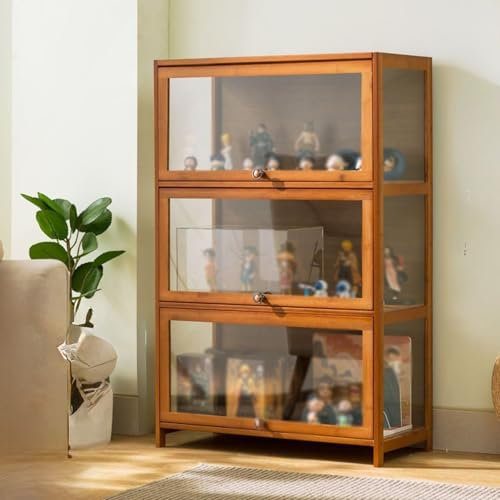 CTREVL Glasvitrine Stehend, Multifunktionale Staubdichte Glasvitrine, Acryl-Sammlungsvitrine, für SammlerstüCke Spielzimmer, Schlafzimmer, Wohnzimmer(80x33x106cm)