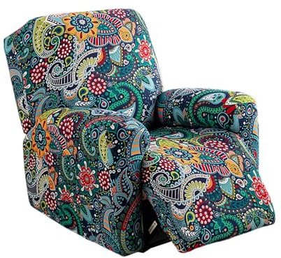 NILUOH Recliner Covers 4 Pieces Stretch Lazy Boy Recliner Chair Covers That Stay in Place, Covers for Electric Power Lift Reclining Chair, Washable Furniture Protector for Pet, Kids, Living Room