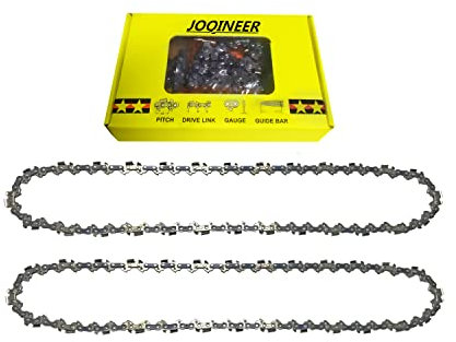 Catene per Motosega da 16 pollici (35 cm) 3/8 LP 59Giri 0,050 (1,3mm), Set di 2 Catene per Sega, Catene di Ricambio Basso Contraccolpo Compatibile con Bosch, Makita, Husqvarna, Dolmar, Einhell