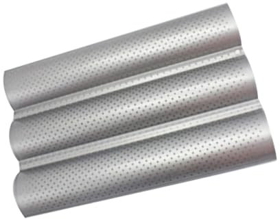 HOLIDYOYO Molde Para Hornear Baguette De 3 Ranuras Bandeja Para Pan Material Antiadherente Herramienta De Cocina Práctica Adecuado Para Pan Francés Uso Casa y Repostería Incluye Bandeja