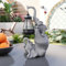 Lumières solaires de Statue de Jardin, lumières extérieures de Figurine d’éléphant en résine de 10 Pouces pour Patio, Balcon, pelouse, décoration de Cour (Gris-1)