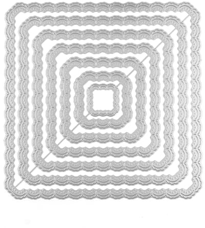 7-teiliges Set quadratischer großer Rahmen Stanzformen für Kartenherstellung, DIY, Scrapbooking, Prägeschablone, Metall-Stanzformen für Papierbasteln, Stanzschablone, Scrapbooking, Zubehör