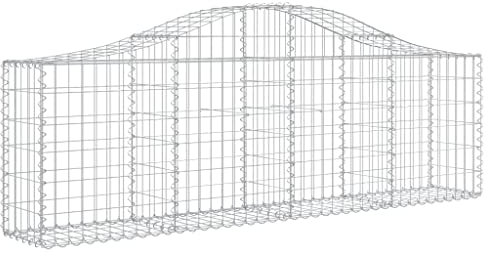 Panier de Gabion, Panier à Pierre Gabion Mur de Soutènement Clôture de Jardin arqué 200x30x60/80 cm Fer galvanisé