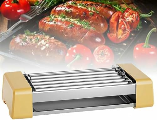 YGHBFRSZ Máquina de Perritos Calientes: Parrilla de Salchichas de encimera con Temperatura controlada, Salchichas de Desayuno de Tiendas de Barbacoa domésticas, fácil de Usar y Limpiar