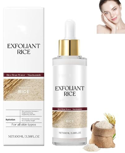 Siero di Riso Bianco + Siero di Riso Nero, Trattamento Viso e Corpo Delicato e Morbido Scrub Esfoliante, Lenitivo e Illuminante, Pelle Affinata, Rimozione Punti Neri per Tutti i Tipi di Pelle (White)