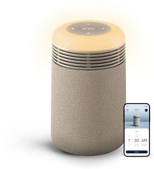 BLUEAIR Air Purifier & Sunrise Alarm Clock for Bedroom, Nursery – HEPA, HEPASilent™, Wake-Up Light, White Noise & Soothing Sounds for Natural Sleep, USB-C, Mini Restful