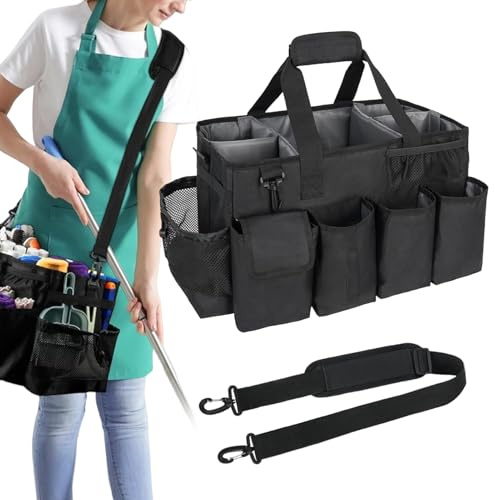 Cleaning Caddy Bag | Gardening Tools Organizer,Portable Cleaning Bag with Handle & Shoulder Strap for Women Men House Bathroom Car Beach Travel Dorm Camping